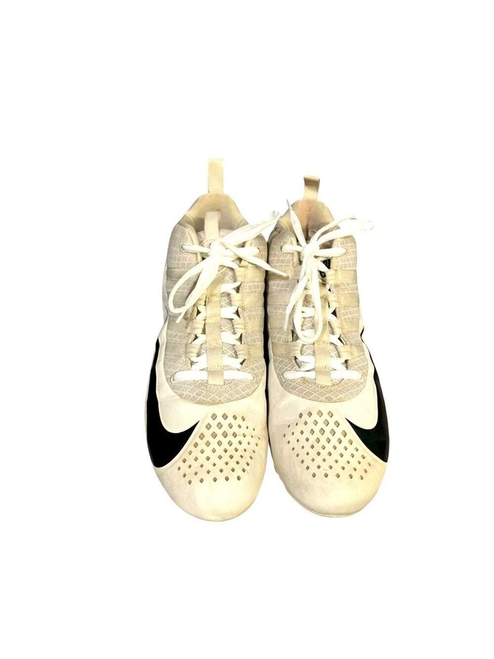 NIKE Lacrosse Alpha Huarache Size 11 White Grey Cleats Laces Shoes